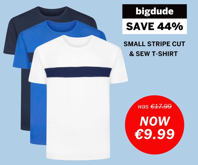 Bigdude weekly deal - t-shirt with stripe now €9.99